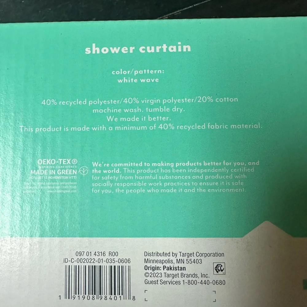 NEW Pillowfort - White Wave Kid’s Shower Curtain